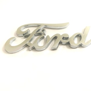 Vintage Script Emblem  Badge, Chrome Finish Universal fit! Same Day Shipping!!