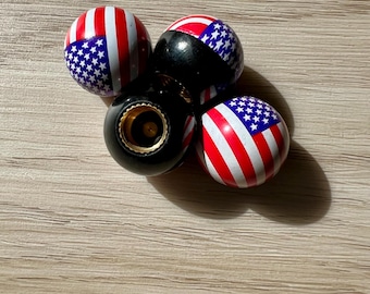 USA Logo Tire Valve  Caps  - Universal Fit  -Sets of 4