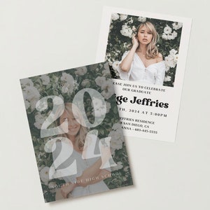 Graduation Invitation Template, Senior Graduate Announcement Template, Modern Graduation Announcement, Graduation Party Template Download
