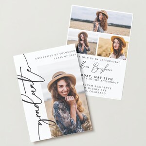Graduation Invitation Template, Senior Graduate Announcement Template, Modern Graduation Announcement, Graduation Party Template Download