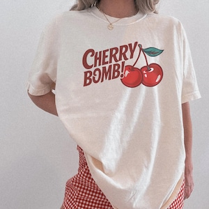 Vintage Style Cherry Bomb Shirt, Cherry Tee, Fruit T-shirt, Summer Shirt, Foodie, Cherry Lover Gift, Retro Cherry Shirt, Cherries Tee