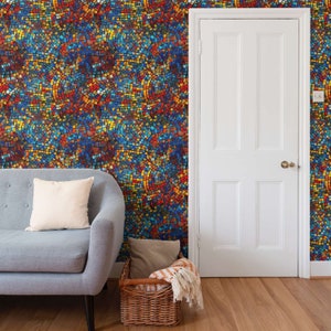 Eco Wallpaper with Abstract Mosaic Pattern for Bedroom or Den Wallpaper for Custom Furniture Design Interior Designer Wallpaper