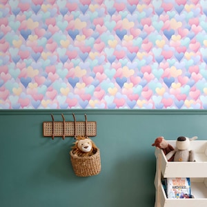 Eco Wallpaper Pastell Herzen - Standard Premium und selbstklebende Optionen