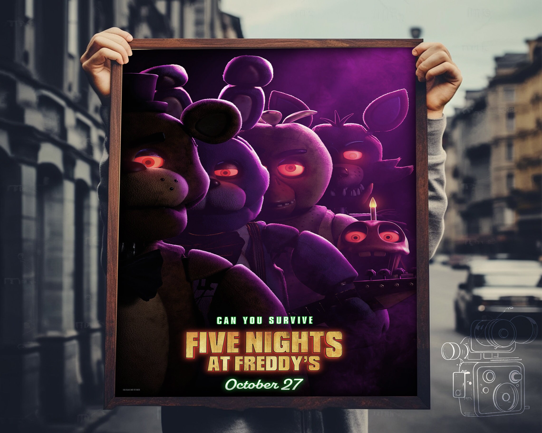 Five Nights at Freddys - Fazbear Poster Emoldurado, Quadro em