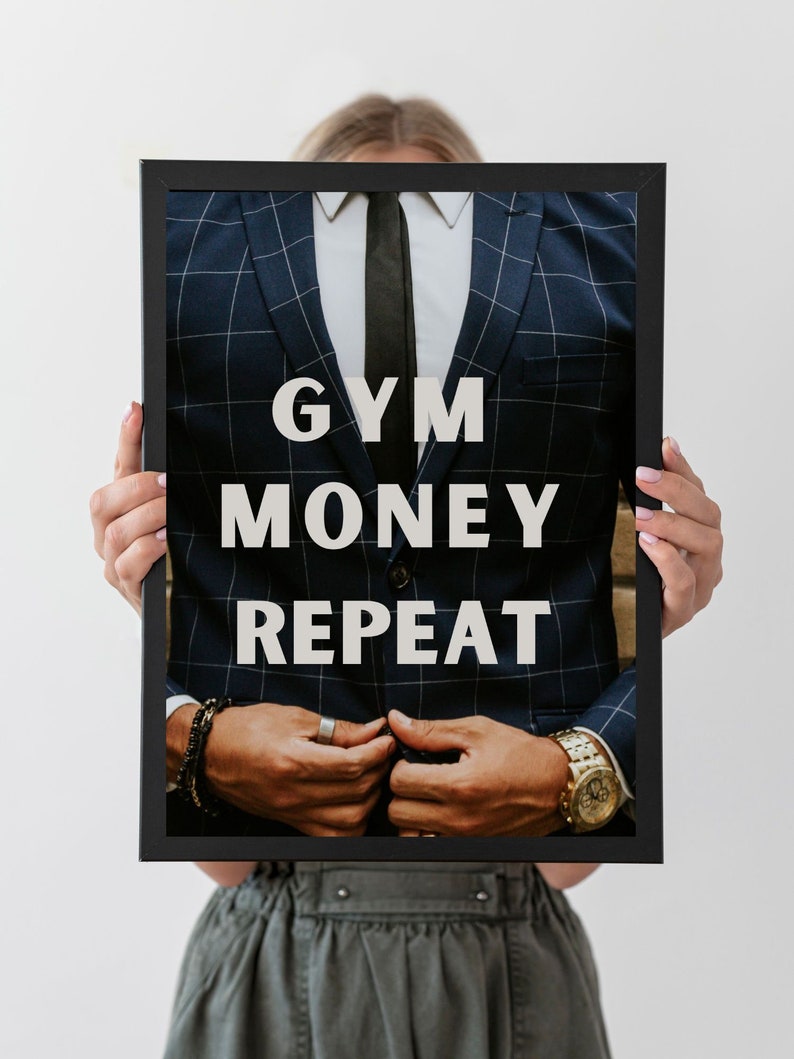 Bedroom Wall Art Words of Focus Work Mindset Printable Wall Etsy