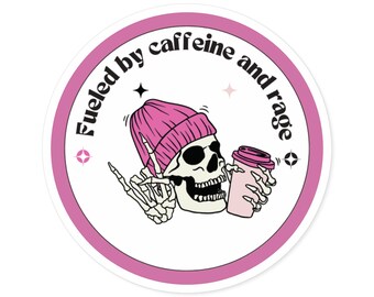 Fueled by caffeine and rage nurse sticker, RN sticker, Nursing student sticker, Social worker sticker, Nursing humor