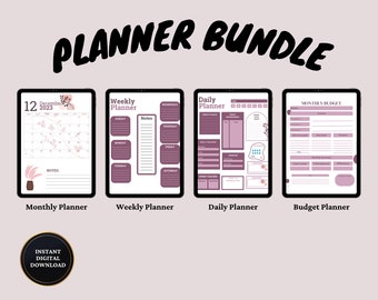 Digital Planner Bundle | Weekly Daily Budget Planners | PDF Printable | Instant Download