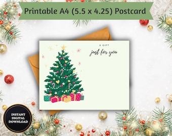 Christmas Tree Gift Postcard: Festive Holiday Greeting (Digital Download)