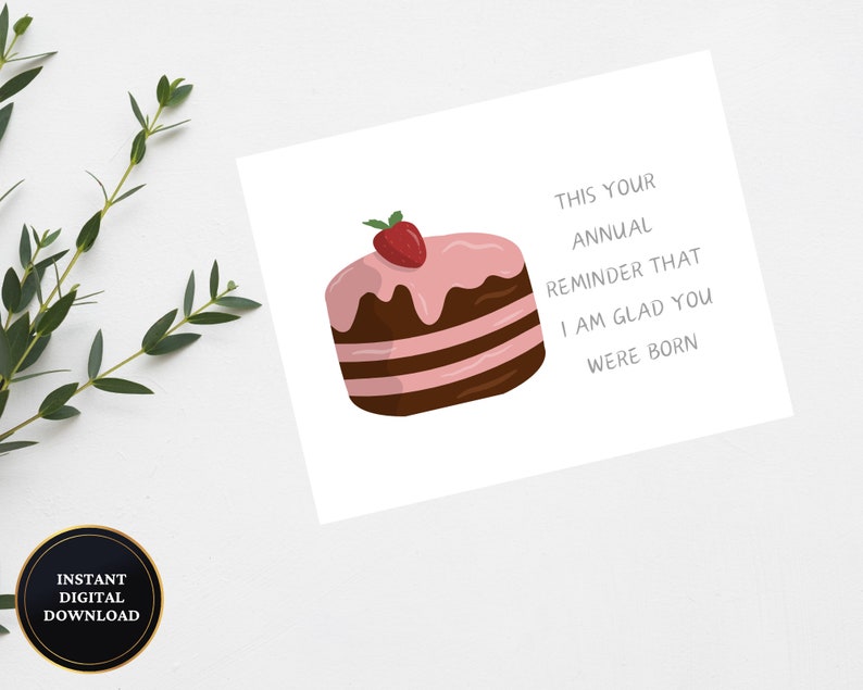 Happy Birthday Reminder Postcard | Digital Download | 5.5 X 4.25 Inches ...