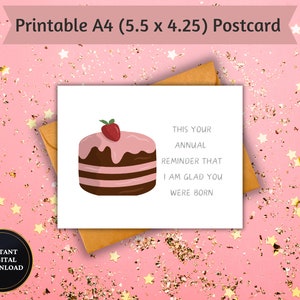 Alles Gute zum Geburtstag Erinnerung Postkarte | Digitaler Download | 13,5 x 11 cm | Druckbar oder Digital senden
