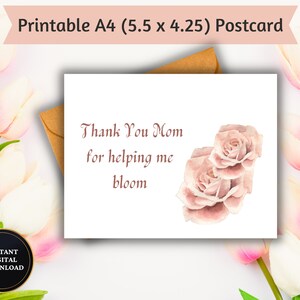 Postal en flor del Día de la Madre: Descarga digital para un agradecimiento sincero