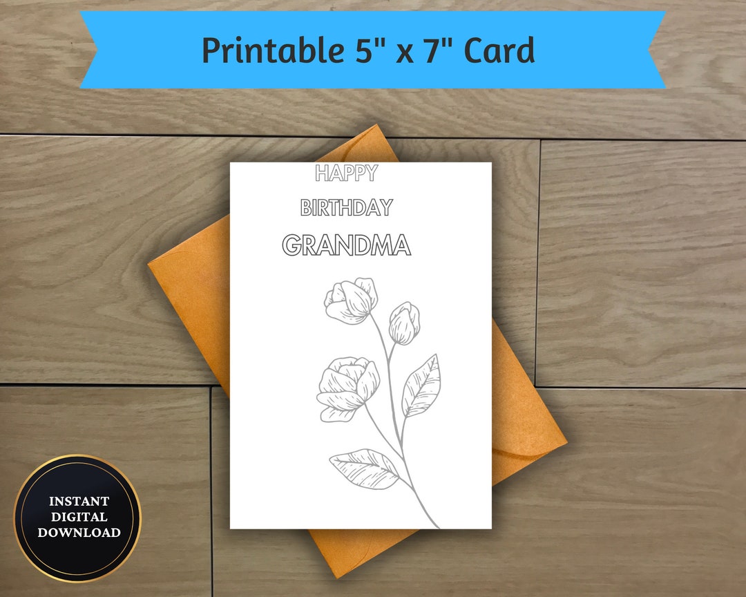 Grandma Birthday Card, Happy Birthday Card, Digital Birthday Wishes ...