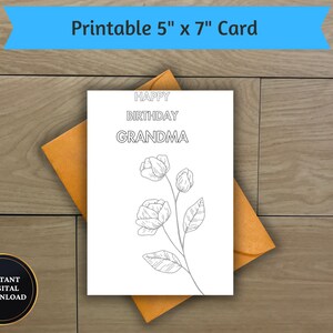 Cartão de aniversário da vovó, cartão de feliz aniversário, desejos de aniversário digital, cartão de aniversário floral colorido para mim, cartão de aniversário imprimível