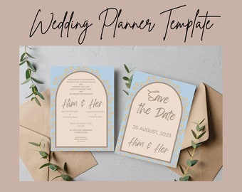 Floral Arch Wedding Template Bundle, Flower Wedding Template, Canva Editable Invitation Templates, Printable Modern Wedding Template