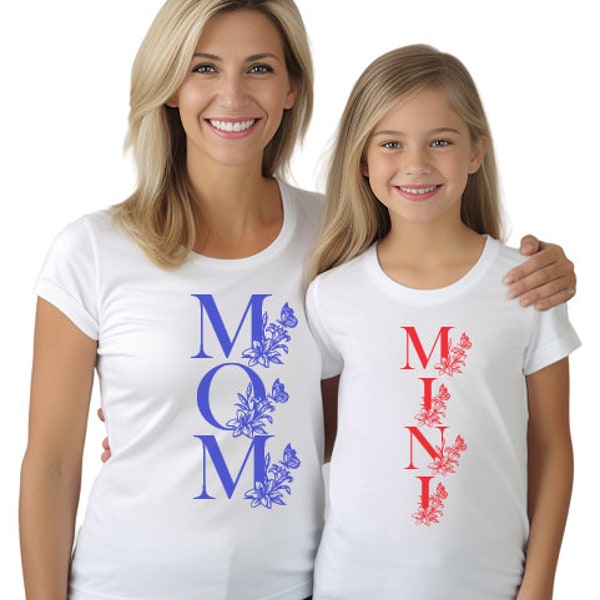 Gift T-Shirts for Mam and Daughter , Gift for Mam , Gift for Girl , Cotton Printed T-shirt, Christmas Gift for Mother ,Gift for Daughter