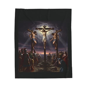 Inspirational Velveteen Plush Blanket: Cozy Religious Home Decor