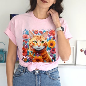 Mexican Floral Orange Tabby Cat Shirt