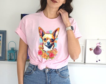 Mexican Floral Brown Chihuahua Shirt