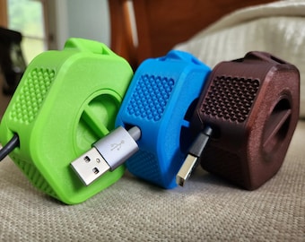 Portable Cable Winder & Organizer // Single // 3D Printed, gift ideas, cable management, Iphone, Android, Samsung, Tablets