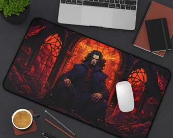 Alfombrilla de escritorio para ordenador de Drácula, colección de monstruos de películas, decoración de vampiros, alfombrilla de ratón de monstruo espeluznante, alfombrilla de escritorio para juegos de Halloween, alfombrilla de escritorio de Halloween