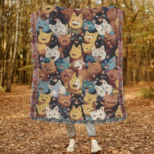 Cat Lover Woven Blanket Cat Tapestry Cat Themed Gift Cozy Woven Throw for Cat Mom or Dad Cat Owner Gift Cat Woven Blanket Gift for Cat Mom