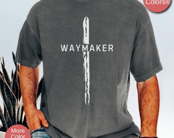 Waymaker Mens Jesus Shirt, Christian Shirt, Religious Shirts, Cross Tee, Mens Christian Apparel Gift, Bible Verse Shirt, Mens Faith T-Shirt