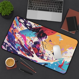 Samurai-Inspired Desk Mat , Japanese Art Decor, Shogun Era, Samurai Armor Desk Mat, Japanese Anime Design Mouse Pad, Gaming Mouse Pad