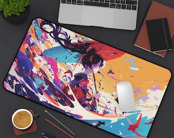 Samurai-Inspired Desk Mat , Japanese Art Decor, Shogun Era, Samurai Armor Desk Mat, Japanese Anime Design Mouse Pad, Gaming Mouse Pad
