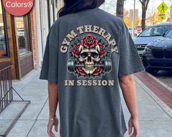 Gym Therapy Shirt, Fitness Gift For Gym Lovers, Gift for Weightlifter, Pump Cover, Oversized Work Out Tee, Muscle Mommy Gym Motivation Shirt