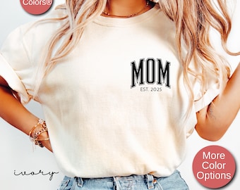 Camiseta personalizada para mãe e filho para presente de dia das mães da filha, camiseta personalizada para anúncio de nova mãe, presente de chá de bebê, presente de aniversário para mãe
