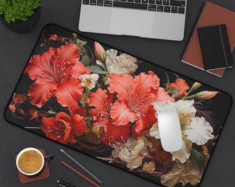Flower Arrangement Desk Mat , Floral Art Decor, 3 Sizes, Gift For Mom, Flowers Design Mouse Pad, Gaming Mouse Pad, Cottagecore