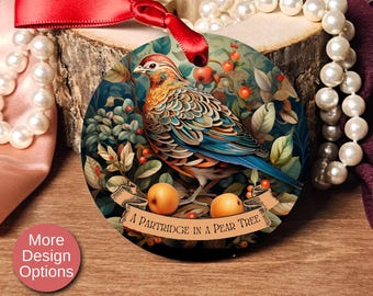 12 Days of Christmas Ornament Holiday Keepsake Ornament For Tree Acrylic Ornament with Ribbon Christmas Tree Decor Christmas Gift For Mom