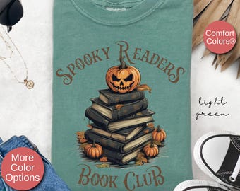 Personalized Spooky Readers Book Club Shirt, Bookish Club Halloween Shirt,Spooky Season Book Lovers Shirt,Womens Books Lover Halloween Gift,