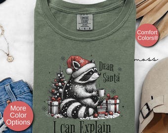 Women's Funny Raccoon Christmas T-Shirt Gift, Cute Raccoon Retro Holiday Vintage Shirt Christmas Gift For Her, Racoon Christmas Meme Tee