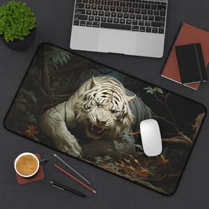 Animal Desk Mat , Japanese Art Decor, 3 Sizes, Bengal Tiger Desk Mat, Japanese Design Mouse Pad, Gaming Mouse Pad