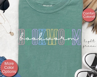 Camiseta de ratón de biblioteca Comfort Colors®, camiseta de libros, regalo para amantes de los libros, camiseta de libros, camiseta de club de lectura, regalos de biblioteca, regalo de club de lectura, camiseta de cuello redondo de libros