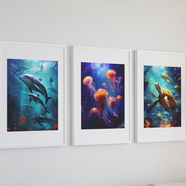 Sea Life Wall Art Etsy