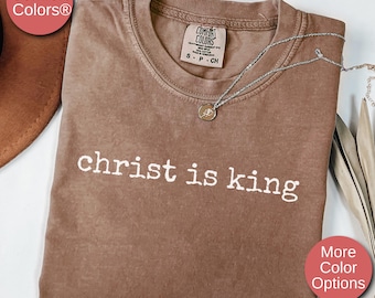 Camiseta de Jesús, camiseta cristiana, camiseta de Cristo es rey, camisetas religiosas, camiseta con cruz, regalo de ropa cristiana, camiseta con versículo bíblico, camiseta de fe