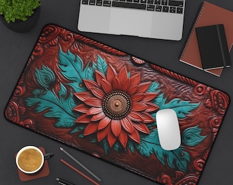 Alfombrilla de escritorio rústica con diseño de girasol, alfombrilla de escritorio con diseño de girasol estilo cottagecore, alfombrilla para juegos con girasol, alfombrilla para ratón estilo western, alfombrilla para juegos, decoración del hogar estilo western