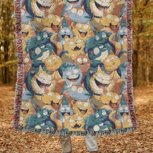 Cat Lover Woven Blanket Cat Tapestry Cartoon Cats Gift Cozy Woven Throw for Cat Mom or Dad Cat Owner Gift Cat Woven Blanket Gift for Cat Mom