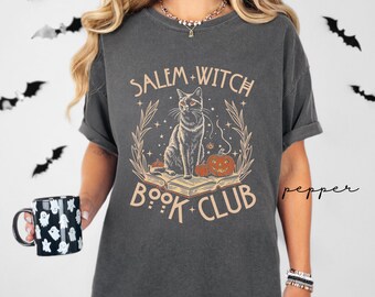 Salem Witch Book Club Shirt For Book Lovers, Bookish Halloween Tshirt, Spooky Season Book Lovers Shirt,Womens Books Lover Halloween Gift,