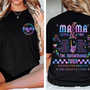 The Motherhood Tour Shirt, Mama Tour Shirt, Gift For Mom, Mom Life Graphic Tee, Rocker Mom Shirt, Mama Lightning Bolt Shirt, Comfort Colors