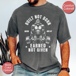 Comfort Colors® Weightlifting Shirts, Men&#39;s Gym Shirt, Fitness Shirts, Motivational Workout Shirts, Powerlifting Gift,Gym Tshirt,Gorilla Gym