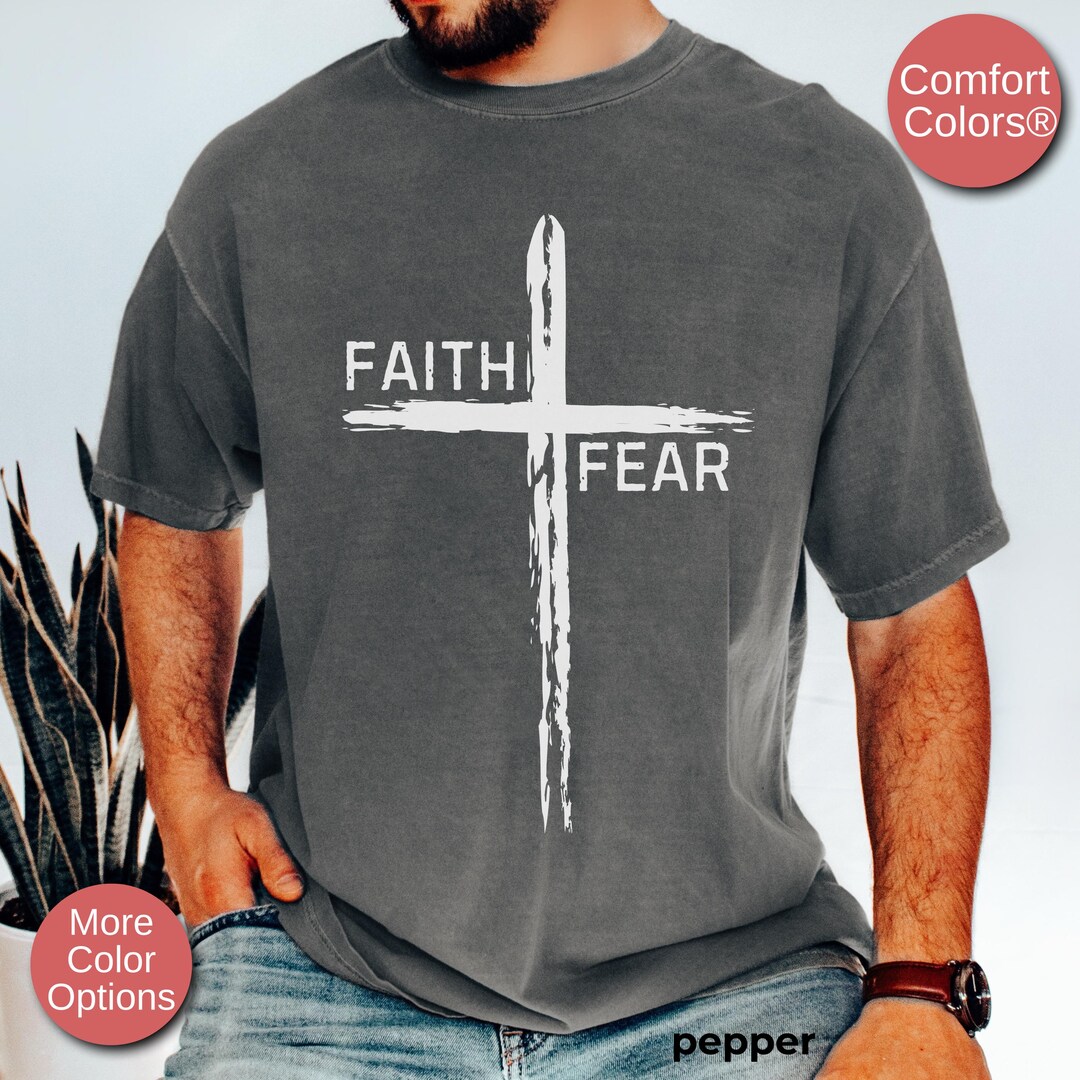 Faith Over Fear Jesus Shirt, Christian Shirt, Religious Shirts, Cross ...