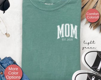 Camiseta personalizada para mãe e filho para presente de dia das mães da filha, camiseta personalizada para anúncio de nova mãe, presente de chá de bebê, presente de aniversário para mãe