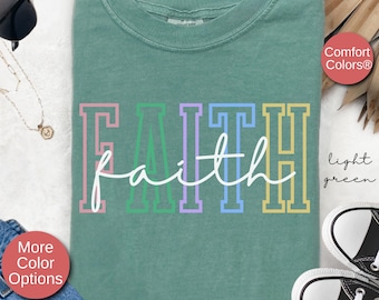 Camiseta de fe Comfort Colors®, camiseta de regalo cristiano, camiseta con versículo bíblico, camiseta de fe, camiseta de religión, camisetas de grupos religiosos, camiseta retro de fe