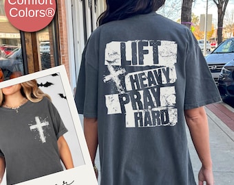 Christian Workout Shirt for Women, Fitness Shirt, Workout Shirt, Christian Gym Shirt, Weightlifting Shirt, Lift Heavy Pray Hard,Bodybuilding