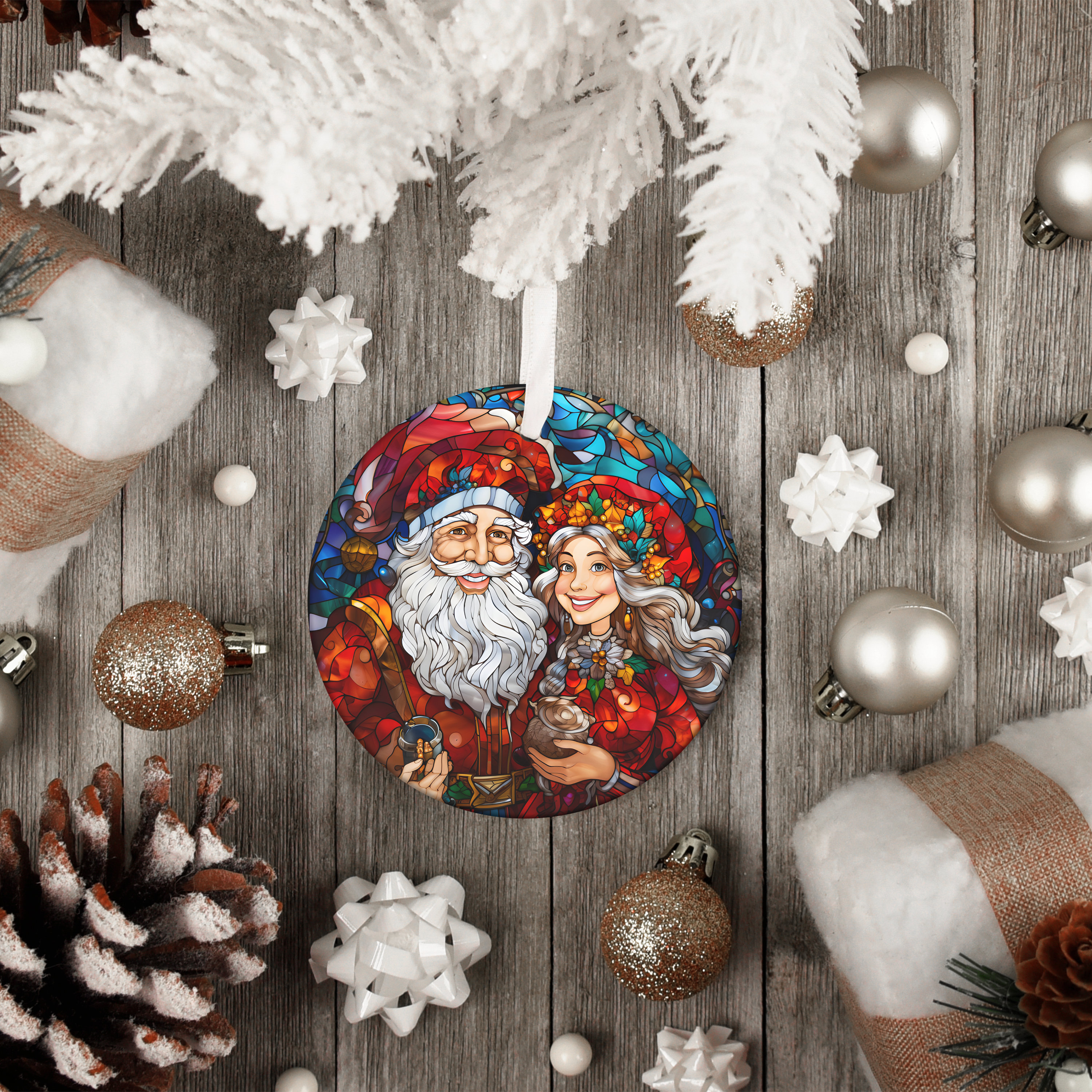 Santa Claus & Mrs. Claus Photo Template For Photoshop - Digitals