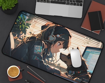 Alfombrilla de escritorio de anime, alfombrilla de escritorio de chica anime, alfombrilla de escritorio de chica gamer, alfombrilla de ratón de anime, alfombrilla de escritorio de anime, alfombrilla de teclado para juegos, alfombrilla de ratón grande