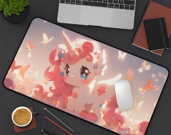 Kawaii Pegasus Desk Pad, Anime Desk Mat, Anime Girl Desk Mat, Gamer Girl Desk Pad, Anime Mouse Pad, Gaming Keyboard Pad
